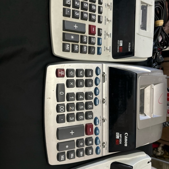 LOT OF 3 VINTAGE Electronic Printing Calculators Canon P170-DH & MP18DII - Picture 4 of 16